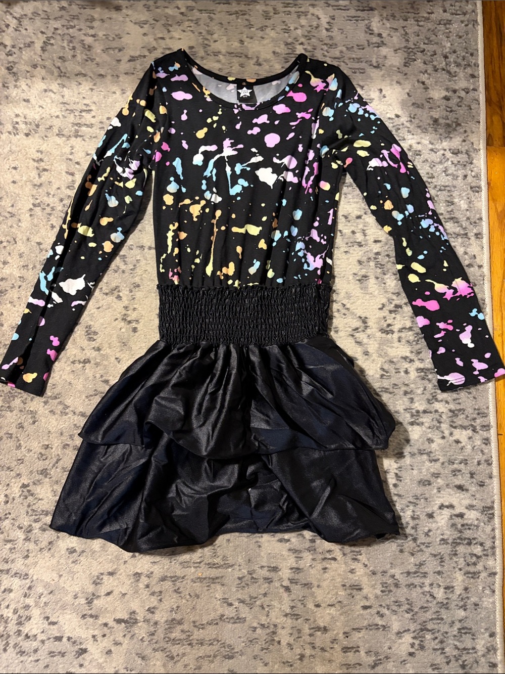 Pixie Lane Black Multi-Splash Girls'  Dress